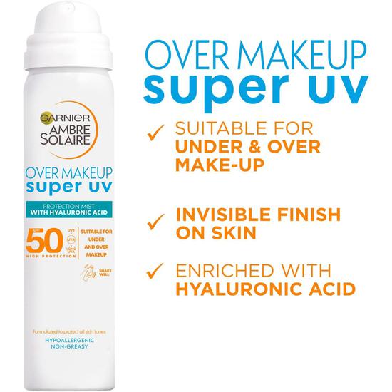 Garnier Ambre Solaire Over Makeup Super UV Protection Mist SPF 50 75ml