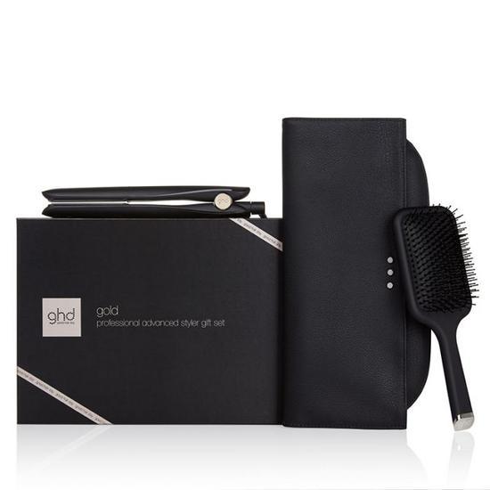 ghd Gold Advanced Styler Gift Set ghd gold, paddle brush & heat resistant bag.
