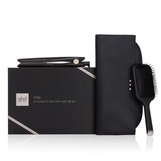 ghd Max Wide Plate Styler Gift Set Wide plate pro styler, paddle brush & heat resistant bag