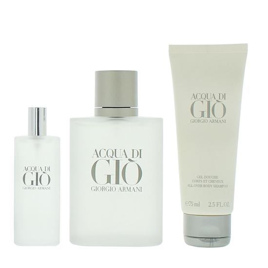Giorgio Armani Acqua Di Gio Eau De Toilette 100ml + 15ml + Shower Gel Gift Set 100ml