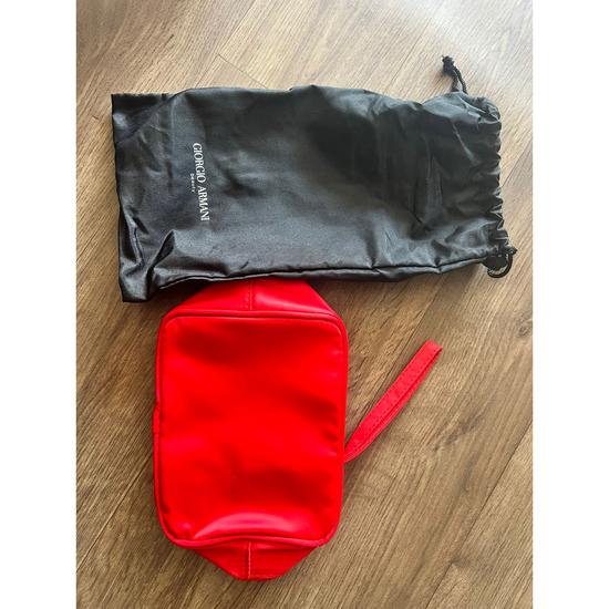 Giorgio Armani Red Makeup Bag Purse 23 Cm