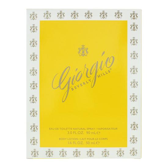 Giorgio Beverly Hills Yellow Eau De Parfum 90ml + Body Lotion 50ml Gift Set Her 90ml