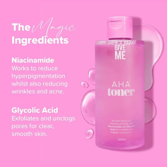 Give Me Glow & Protect AHA Glycolic Skin Tonic & Broad Spectrum SPF 50 Bundle 200ml Toner + 50g Polar Protection