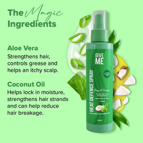Give Me Heat Defence Spray Aloe Vera & Coconut Oil