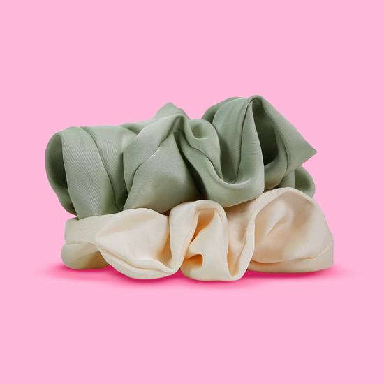 Give Me Luxury Satin Silk Hair Scrunchies Cream/Mint
