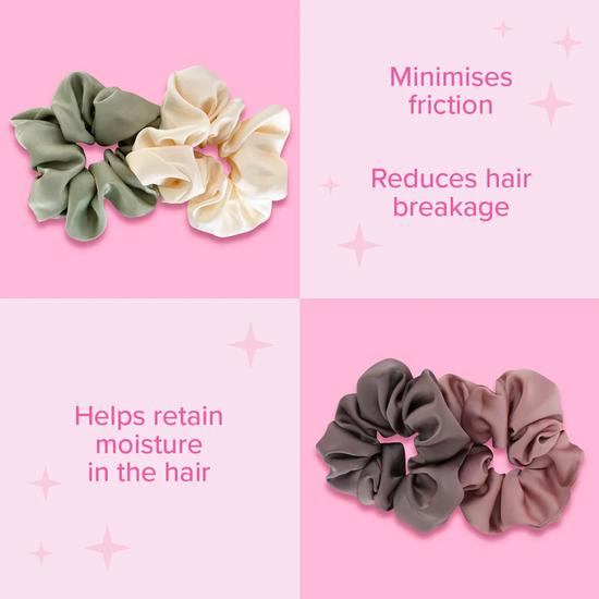 Give Me Luxury Satin Silk Hair Scrunchies Cream/Mint