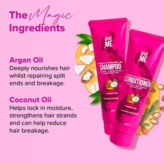 Give Me Nourishing Shampoo & Conditioner Bundle Argan Oil & Coconut Oil 300ml