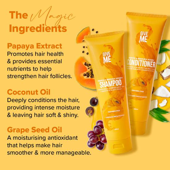 Give Me Papaya & Manuka Honey Shampoo & Conditioner Bundle 30ml
