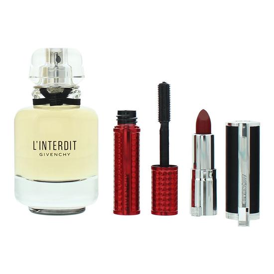 GIVENCHY L'Interdit Eau De Parfum 50ml, Mascara 4g + Lipstick 1.5g Gift Set 50ml