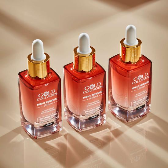 Gold Collagen Skin Care Night Renewal Wrinkle Repair Skin Regenerating Serum 30ml