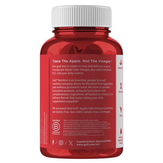 Goli Nutrition Apple Cider Vinegar Gummies 60 Gummies