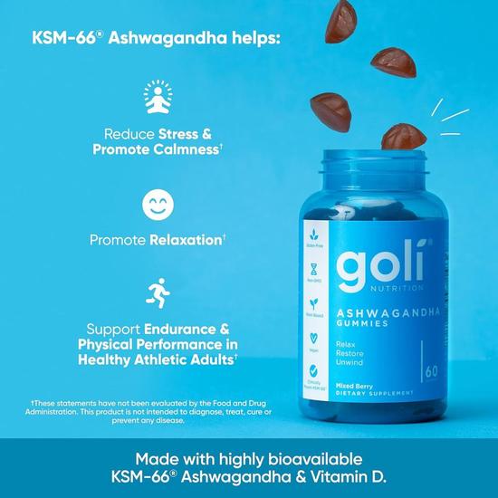 Goli Nutrition Ashwagandha Gummies 60 Gummies