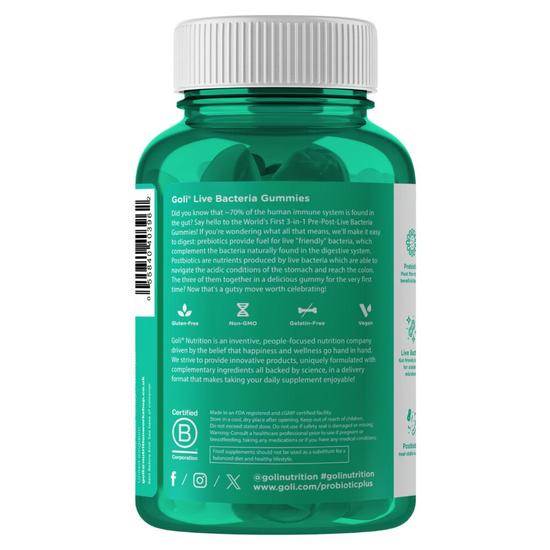 Goli Nutrition Pre+Post+Probiotics Gummies 60 Gummies