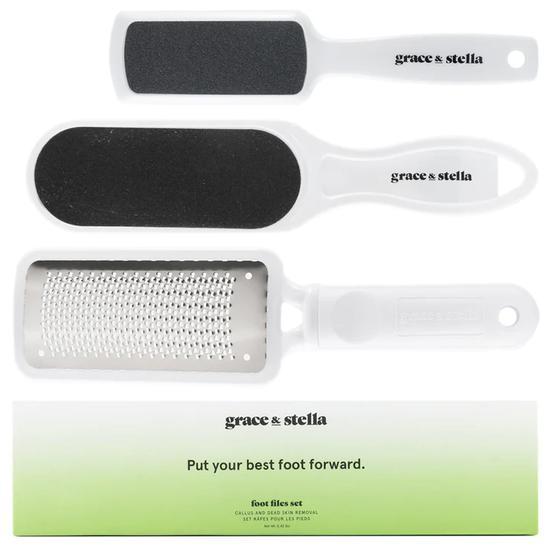 Grace & Stella Foot Files Set 1 Callus Grater Rasp & 2 Foot Files
