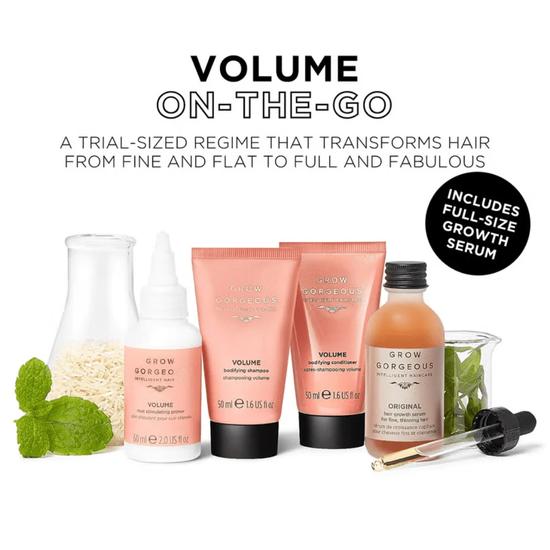 Grow Gorgeous Volume Discovery Kit Hair Serum 60ml Root Primer 60ml, Shampoo& Condition 50ml