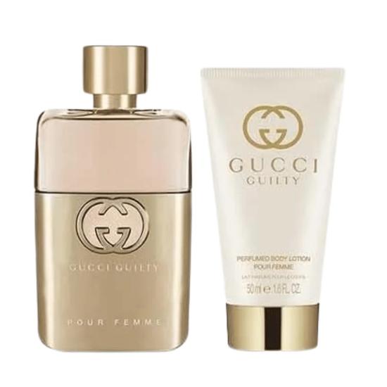 Gucci Guilty Pour Femme Eau De Parfum Women's Gift Set Spray 50ml With 50ml Body Lotion