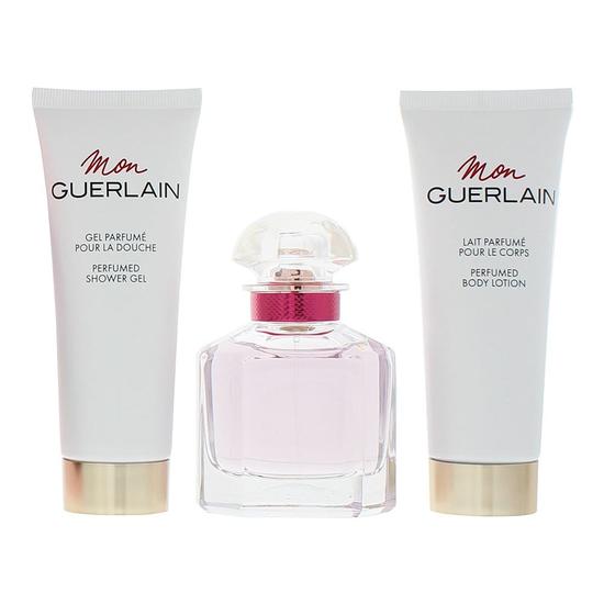 GUERLAIN Mon Guerlain Bloom Of Rose Gift Set: Eau De Toilette 50ml Body Cream 75ml Shower Gel 75ml 3 Piece