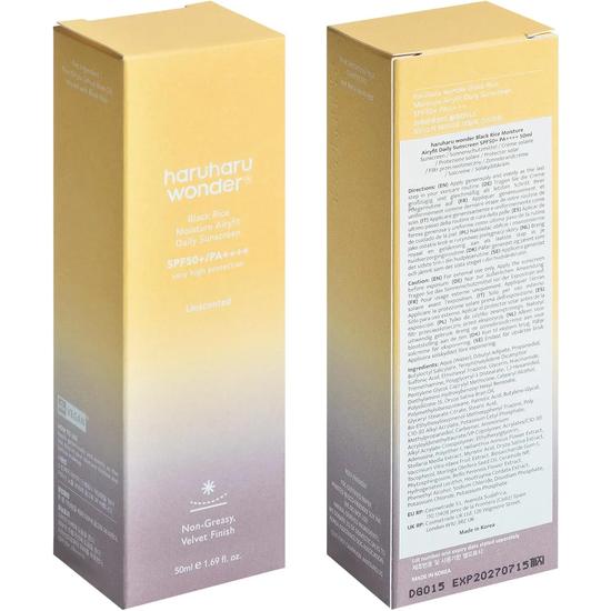 Haruharu Wonder Black Rice Moisture Airyfit Daily Sunscreen SPF 50+