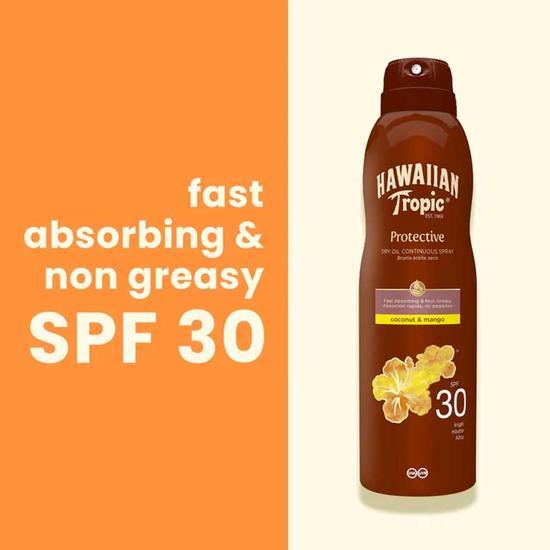 Hawaiian Tropic Protective Dry Oil Continuous Spray SPF 30 180ml