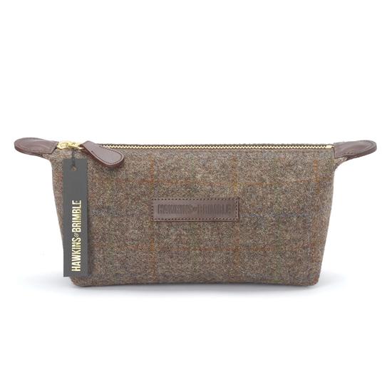 Hawkins & Brimble Brown Wool Wash Bag