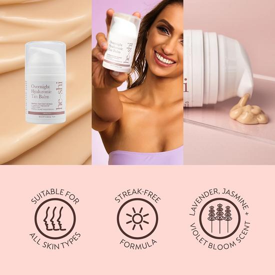 He-Shi Overnight Hyaluronic Face Tan Balm Light