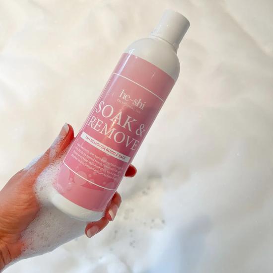 He-Shi Tanning Rituals 4 Pc Gift Set Includes Tan, Mitt, Exfoliating Glove & Tan Remover Bubble Bath