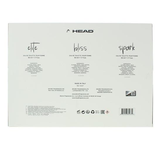 Head Women Eau De Toilette Bliss, Elite, Spark Gift Set 50ml