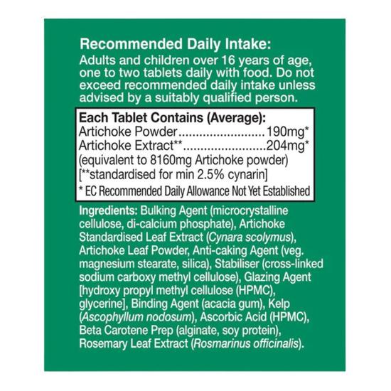 Health Aid Artichoke 8350mg Tablets 60 Tablets