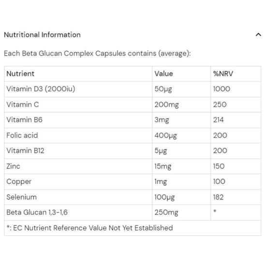 Health Aid BetaGlucan Complex Capsules 30 Capsules