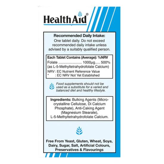 Health Aid Bio-Folate 1000ug Tablets 90 Tablets