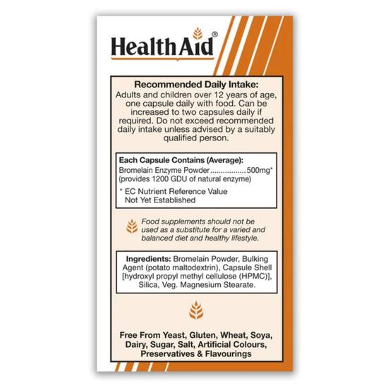 Health Aid Bromelain 500mg Vegicaps 30 Vegicaps