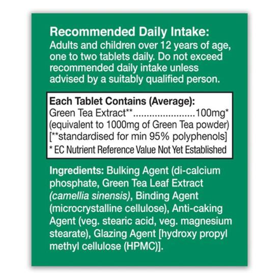 Health Aid Green Tea Extract 1000mg Tablets 60 Tablets