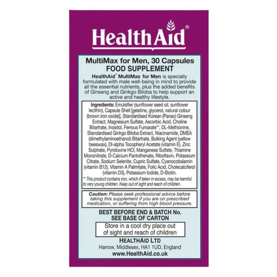 Health Aid MultiMax For Men Capsules 30 Capsules