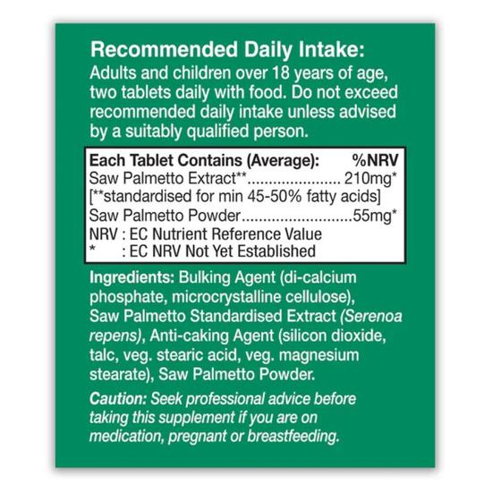 Health Aid Saw Palmetto Tablets 30 Tablets