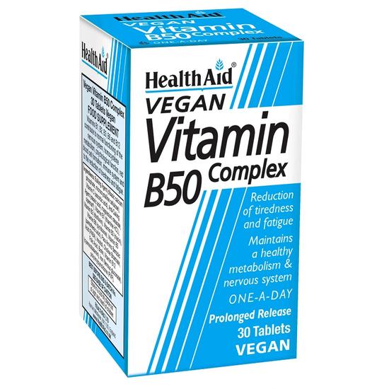 Health Aid Vegan Vitamin B50 Complex Tablets 30 Tablets