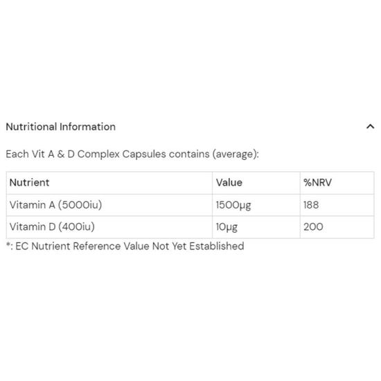 Health Aid Vitamin A & D Complex Capsules 60 Capsules