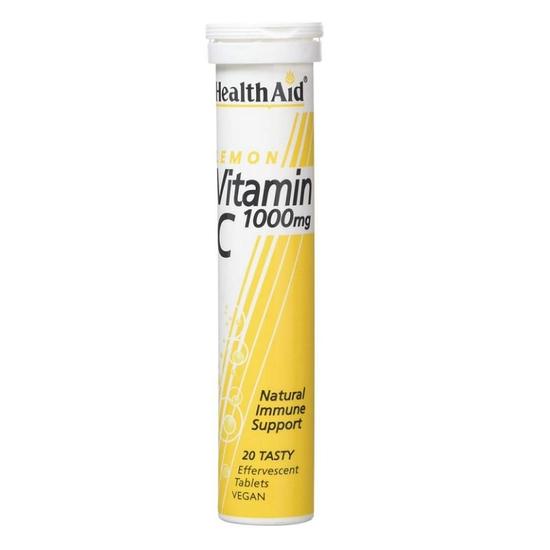 Health Aid Vitamin C 1000mg Effervescent Lemon Flavour Tablets 20 Tablets
