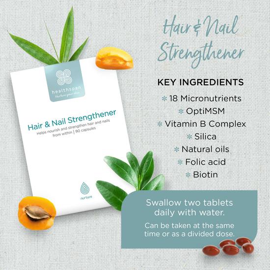 Healthspan Hair & Nail Strengthener Nutritional Supplement Capsules 90 Capsules
