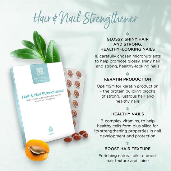 Healthspan Hair & Nail Strengthener Nutritional Supplement Capsules 90 Capsules
