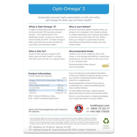 Healthspan Opti-Omega 3 Capsules 60 Capsules