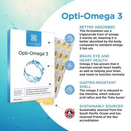 Healthspan Opti-Omega 3 Capsules 60 Capsules