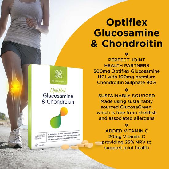 Healthspan Optiflex Glucosamine 500mg & Chondroitin 100mg Tablets 120 Tablets