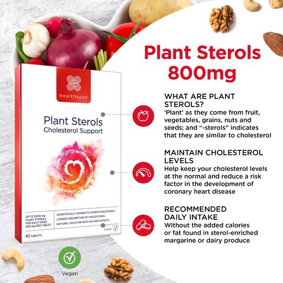Healthspan Plant Sterols Cholesterol Support Tablets 90 Tablets