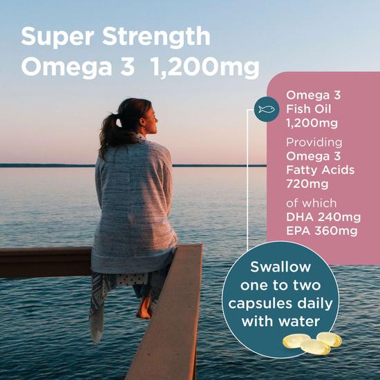 Healthspan Super Strength Omega 3 1200mg Capsules 60 Capsules