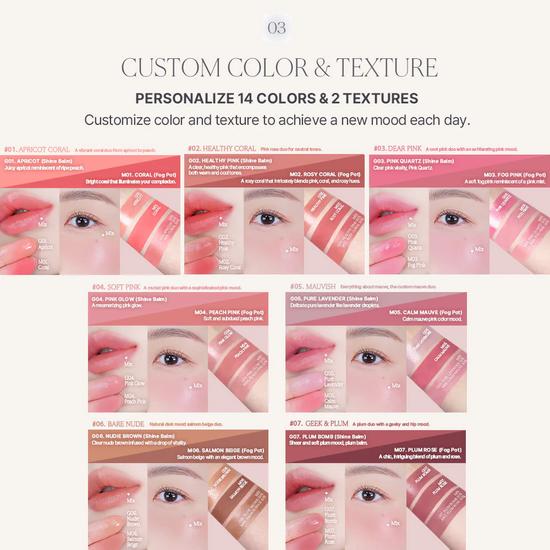 Heart Percent Dote On Mood Custom Lip & Cheek 01 APRICOT CORAL
