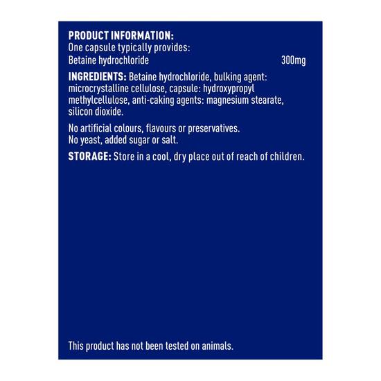 Higher Nature Betaine HCl Capsules 90 Capsules