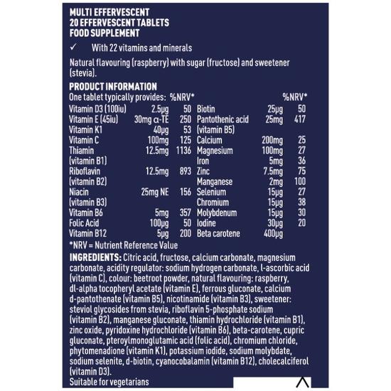 Higher Nature Fizzy Multi Effervescent Tablets 20 Tablets