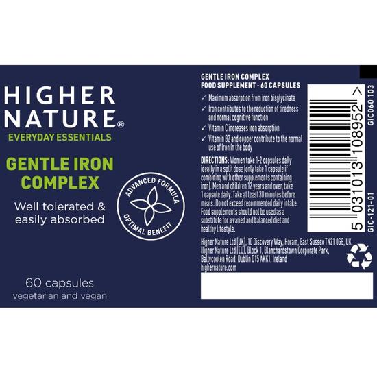 Higher Nature Gentle Iron Complex Capsules 60 Capsules