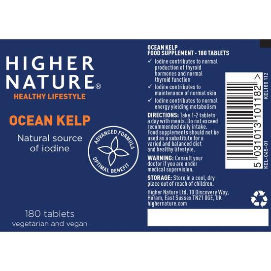Higher Nature Ocean Kelp Vegetarian Tablets 180 Tablets