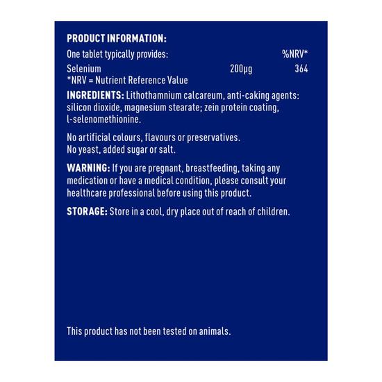 Higher Nature Selenium 200ug Vegetarian Tablets 60 Tablets